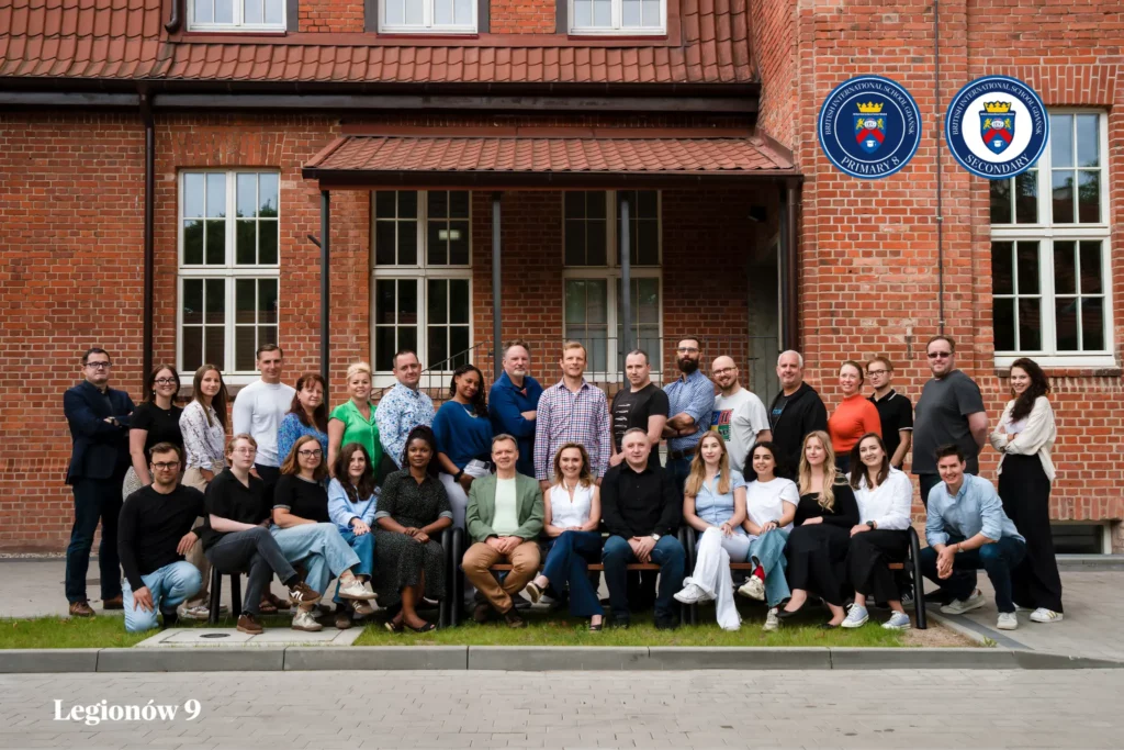 Group photo of the British International School Gdańsk Primary 8 and Secondary team, including IB Diploma Programme educators.
